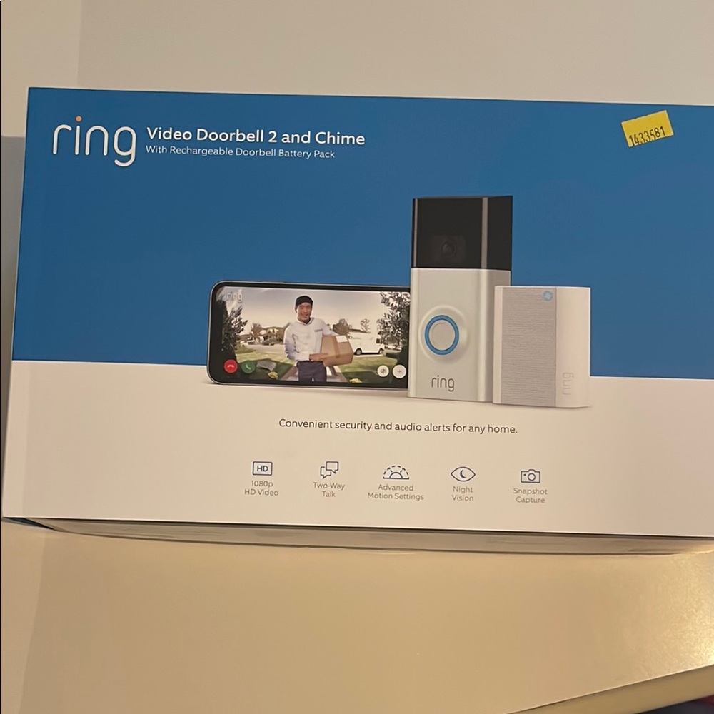 Ring Video Doorbell 2 with Chime - Blue and Silver